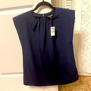 NWT Express Navy Blue short sleeved top- medium